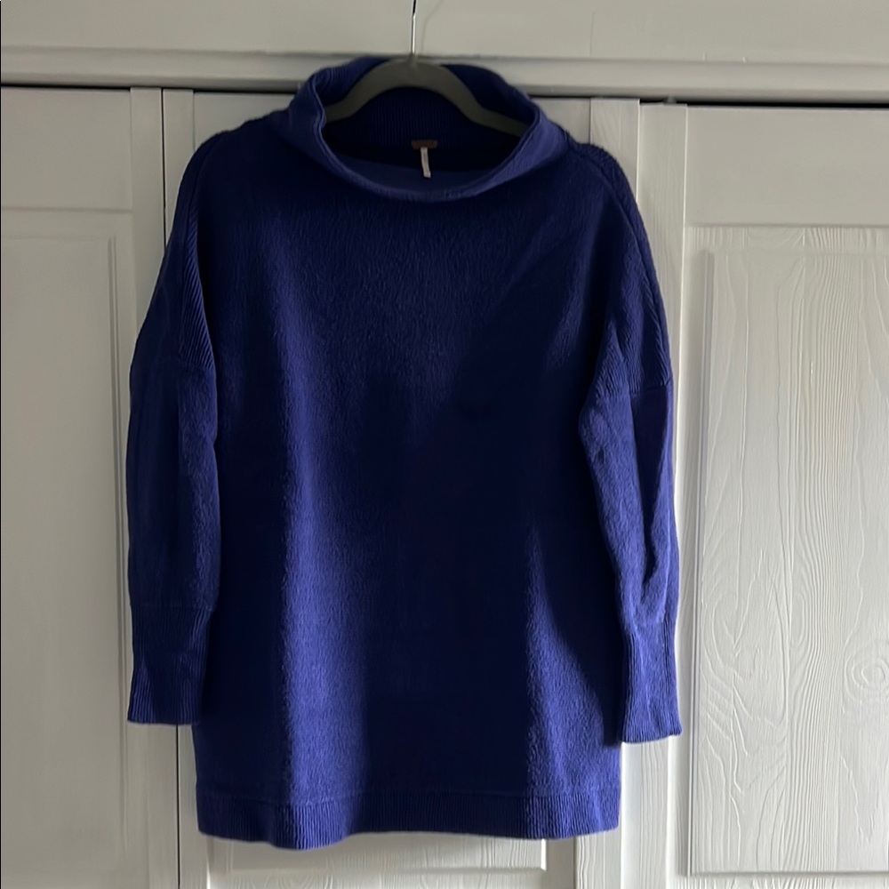 Free People blue purple tunic turtleneck sweater